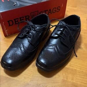 Deer Stags Black Brogue Leather Shoes